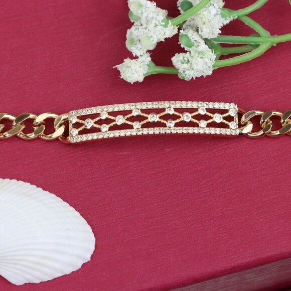 Rose Gold Elegant Cubic Zirconia Bracelet in 20cm Chain for Women, XPBL0718 - Picture 12 of 12